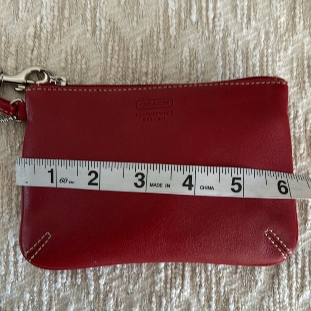 Coach Cherry Red Leather Wristlet - Picture 8 of 8